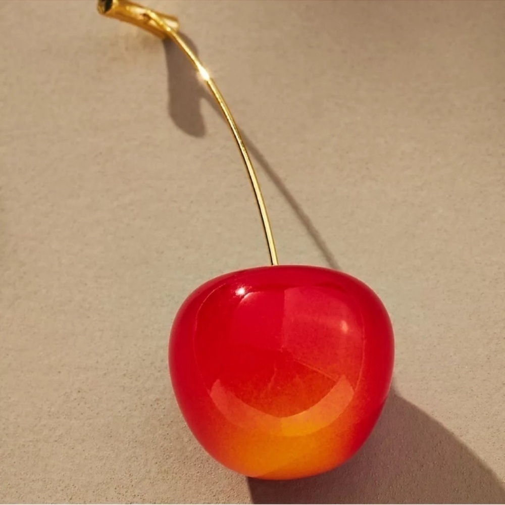 Cherry Drop Earrings in Peach - Picture 2 of 3